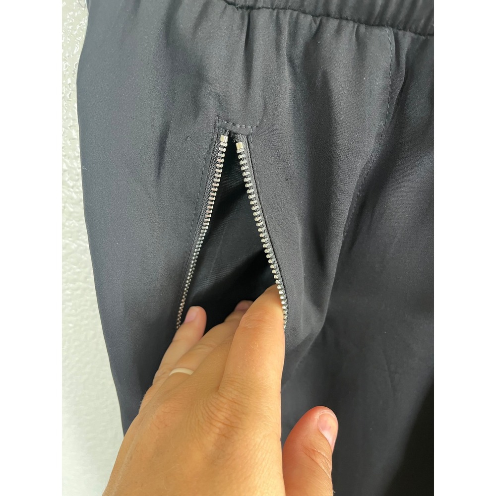 Bailey 44 Silk Pants Elastic Waist Zipper Pockets Minimalist Office Black XS - Picture 6 of 9